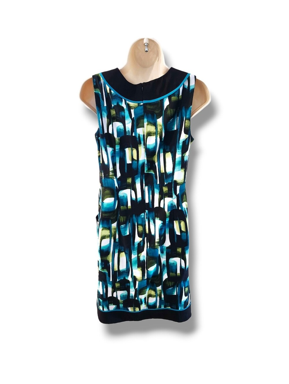 AGB Vintage Sleeveless Geometric Shift Dress w/ Pockets  | 6 - Picture 8 of 9